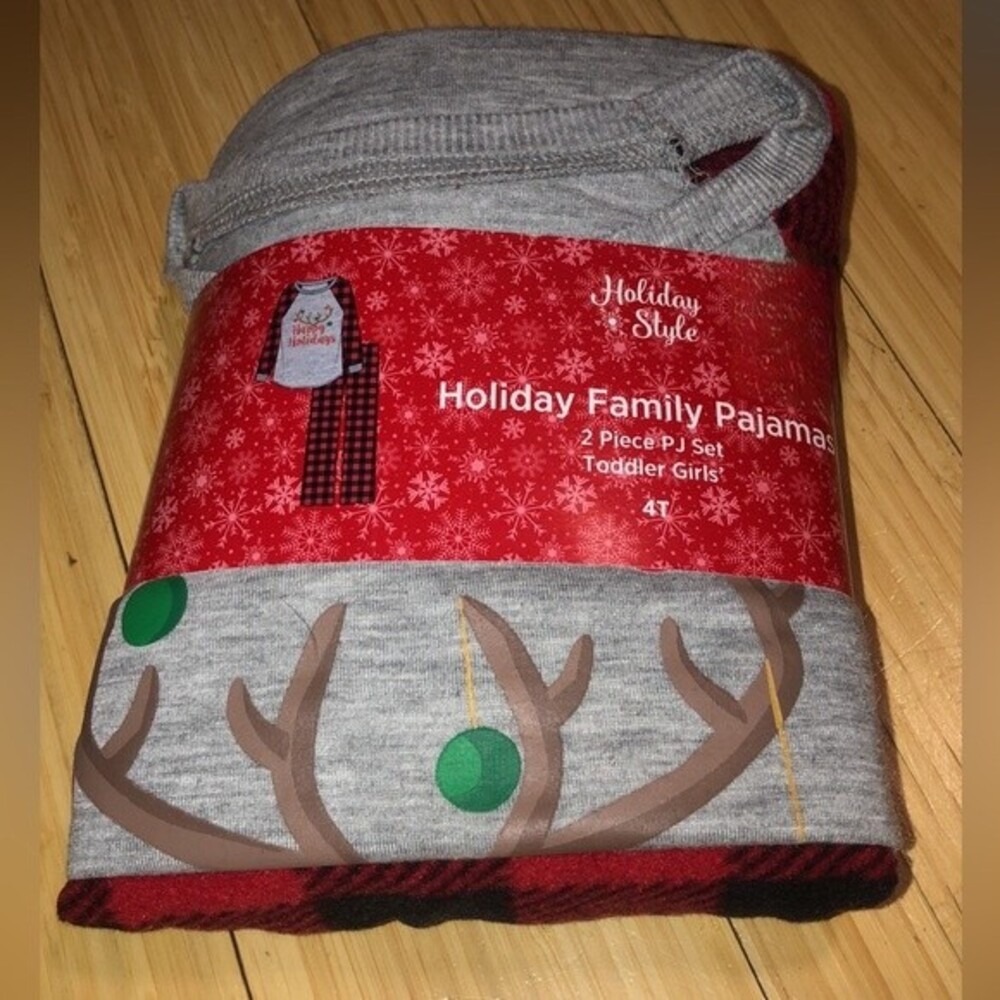 Holiday Style Sz 4T Toddler Girls’ Holiday Family Pajamas 2pc PJ Set NEW NIP